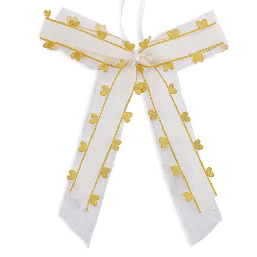 Dimoxii 40 Stück Schleifen aus Satinband Autoschleifen Hochzeit Antennenschleifen für Hochzeit Party Geburtstag und Geschenverpackung (Gelb) von Dimoxii