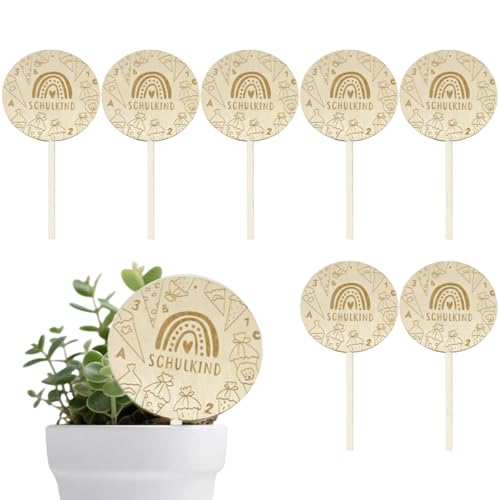 Dimoxii 8 Stück Holz Pflanzenstecker Schulkind, Regenbogen Holzstecker Einschulung, Deko für Blumentopf, Geschenk zur Einschulung, Schulanfang Deko, Schulkind Holzschild Dimoxii 8 Stück Holz Pflanzenstecker Schulkind, Regenbogen Holzstecker Einschulung, Deko für Blumentopf, Geschenk zur Einschulung, Schulanfang Deko, Schulkind Holzschild von Dimoxii