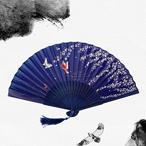 Dimoxii Faltfächer Sommer Handfächer Blaue Taschenfächer als Tanzrequisiten, Fotografie, Wand Dekoration oder Als Gastgeschenk für Sommer Party oder Hochzeit (Blau 5) von Dimoxii