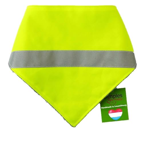 Dimples Hundehalstuch - Hi-Vis Reflektorband Warngelb Hohe Sichtbarkeit für Kleine, Mittlere und Grosse Hunde und Katzen - Besitzer Geschenk - Handgemachtes Accessoire 30cm Dimples Hundehalstuch - Hi-Vis Reflektorband Warngelb Hohe Sichtbarkeit für Kleine, Mittlere und Grosse Hunde und Katzen - Besitzer Geschenk - Handgemachtes Accessoire 30cm von Dimples - Sew Happy