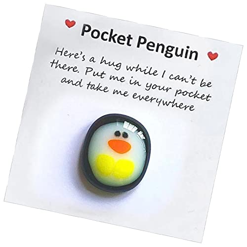 Dimweca Eine Kleine Tasche Pinguin Umarmung, Niedlich Pinguin Umarmung Grußkarten-Geschenkset, Pinguin Liebe Geschenk für Freunde Liebhaber von Dimweca