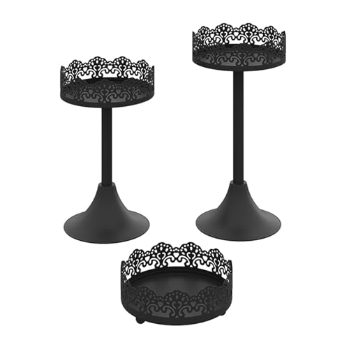 DimyFew 3Pcs Cupcake Ständer Dessert Tray Gebäck Halter Cookie Rack für Esszimmer Shop Haushalt, Schwarz von DimyFew