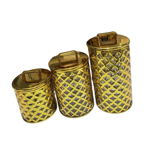 DimyFew 3pcs Candy Jar mit Deckelküchenkanistern Lebensmittelbehälter für Getreidenüsse Snack von DimyFew