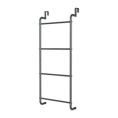 DimyFew 4 Stufe über dem Tür Handtuch Rack Raumsparende Regal Easy Installation Metall Rost, Schwarz von DimyFew