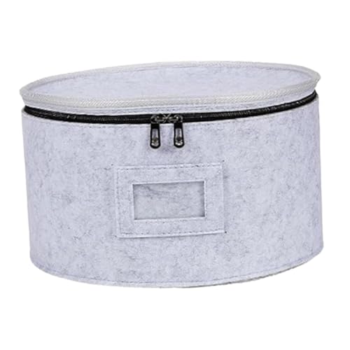 DimyFew Aufbewahrungsbox mit Deckel Filz, Faltbare Aufbewahrungsboxen, Kleiderschrank-Organizer mit transparentem Fenster, Hut-Organizer-Box für Kleidung, Hüte, Spielzeug, Grau 21.5 x 15.5 cm von DimyFew