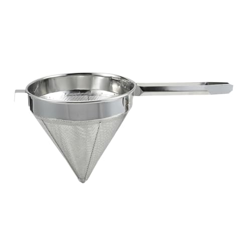 DimyFew Küchensieb Feinmaschiges Edelstahlsieb, konisches Feinmehlsieb mit Griff, Küchensieb mit feinmaschigem Design für Reis, Mehl, Eiweißtrennung, Saft, 26.5 CM von DimyFew