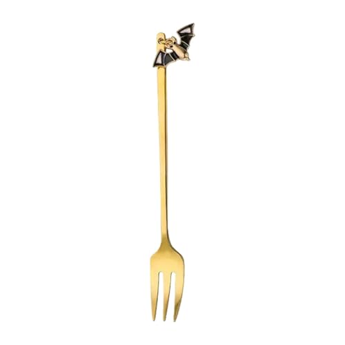 DimyFew Einzelbesteck Geschirr Edelstahl Dekoration Besteck Halloween Geschirr für Tee Party Küche Dessert Event Home, Goldgabelschläger von DimyFew