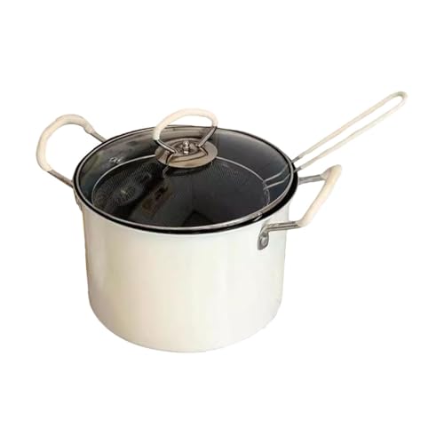 DimyFew Frittyer Topf mit Transparentem Deckel, 52L Praktisch Multifunktionales Fry Pot für Restaurants, Weiß von DimyFew
