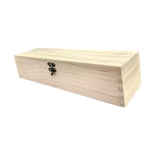 DimyFew Holzkiste mit Klappdeckel, Rechteckige Andenkenbox, Unvollendete Aufbewahrungsbox Aus Holz, für Hochzeit, DIY, Bastelparty, 36.8 cm x 9.8 cm x 8 cm von DimyFew