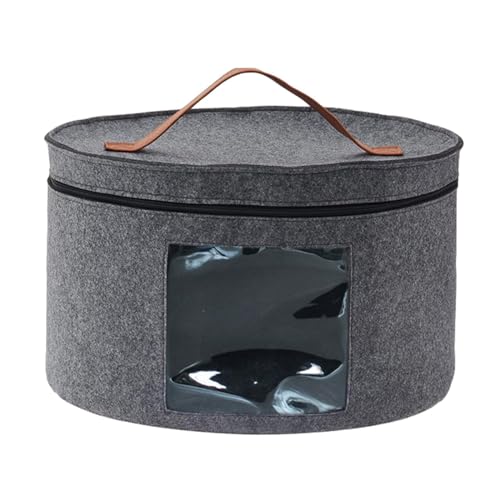 DimyFew Filz Hutbox für Ordentliche Aufbewahrung von Hüten, Grau 33x26cm von DimyFew