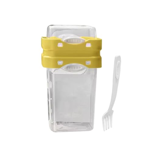 DimyFew Leichter Frühstücksbecher für Overnight Oats Und Gemischte Früchte, mit Gabel Gelb von DimyFew