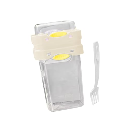 DimyFew Leichter Frühstücksbecher für Overnight Oats Und Gemischte Früchte, mit Gabel Weiß von DimyFew