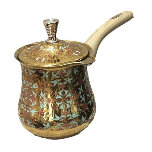 DimyFew Türkische Kaffeekanne 720 ML, Induktions-Mokka-Kanne Ideal für Tee, Kaffee und Kaltgetränke, Kupfer Isolierkanne mit Ausgussöffnung, Thermo-Kaffeekanne Teezubereiter für das Heimcafé von DimyFew