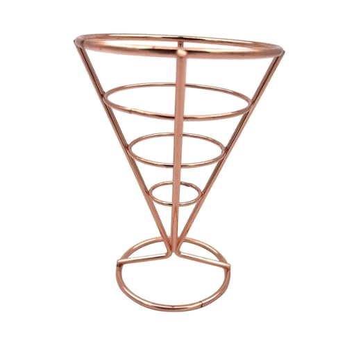 DimyFew Pommes Frites Ständer, Snackkorb für Hähnchen Display, Wiederverwendbarer Pommes Frites Halter, Gold von DimyFew