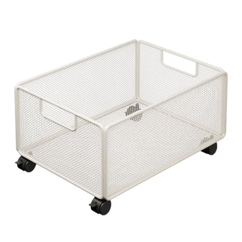 DimyFew Rollbarer Aufbewahrungswagen Aus Netzgewebe mit Rollen, Einfacher Und Tragbarer Hängeordner Organizer für unter Den Schreibtisch Zum Basteln in Der Sc, 48x30x23cm von DimyFew