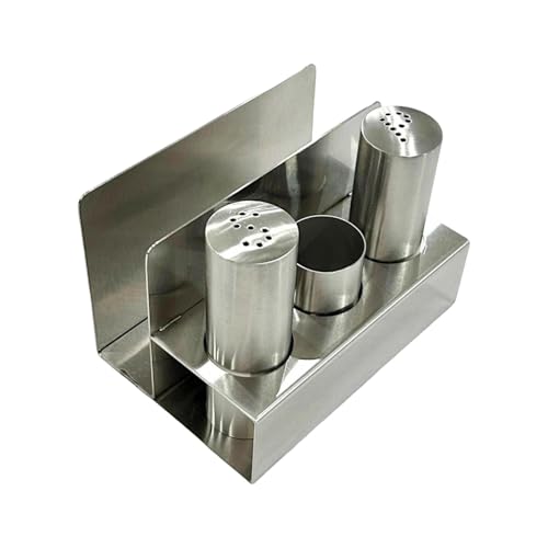 DimyFew Tragbares Pfefferstreuer Set mit Serviettenhalter Und Pfefferflasche für Zuhause, Backen, Kochen Und Restaurants, Edelstahl von DimyFew