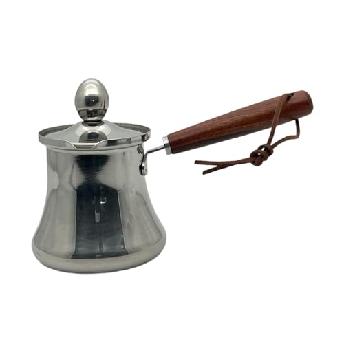 DimyFew Türkische Edelstahl Kaffeekanne Schmelztiegel mit Deckel Schokolade Wärme für Restaurant, 550 Ml DimyFew Türkische Edelstahl Kaffeekanne Schmelztiegel mit Deckel Schokolade Wärme für Restaurant, 550 Ml von DimyFew