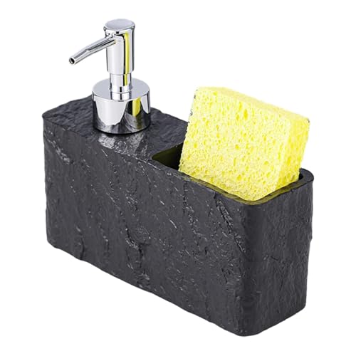 DimyFew Vielseitiges Seifenspender Zubehör mit Schwammhalter, Praktischer Spülbecken Organizer, für Arbeitsplatte, Spülschwamm Und, Schwarz von DimyFew