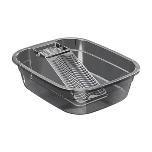 DimyFew Waschbecken mit Waschbrett Fürs Schlafzimmer, Handwäsche mit Seifenschale, Vielseitige Waschmaschine für zu Hause, Wäscheschrubbbrett, Grau von DimyFew
