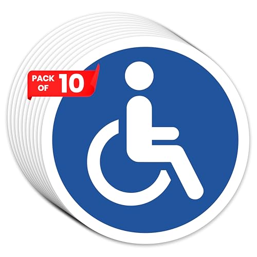 10 Stück Aufkleber Rollstuhlfahrer Auto || Behinderten Aufkleber (Durchmesser 14 cm) von DinAliX