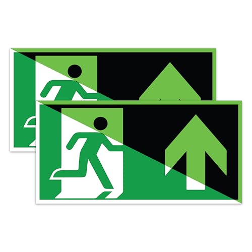 2 Stück Notausgangsschild nachleuchtend oben | 300x150mm VINYL Notausgangsschild Selbstklebend | Entsprechend ISO DIN 7010 / DIN 67510 2 Stück Notausgangsschild nachleuchtend oben | 300x150mm VINYL Notausgangsschild Selbstklebend | Entsprechend ISO DIN 7010 / DIN 67510 von DinAliX