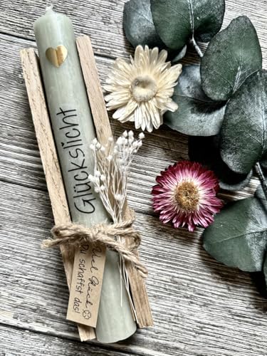 Dinala - Glücksbringer - Viel Glück Geschenke - Glückslicht - toller Glücksbringer To Go - Viel Glück Prüfung - Du schaffst das Geschenk - Glücksklee - Glücksbringer Kerze von Dinala