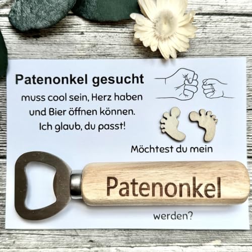 Dinala Patenonkel fragen - Willst du mein Patenonkel sein - tolle Karte mit Flaschenöffner - Patenonkel Geschenk - liebevolles Geschenk mit Humor - mit Liebe zum Detail Dinala Patenonkel fragen - Willst du mein Patenonkel sein - tolle Karte mit Flaschenöffner - Patenonkel Geschenk - liebevolles Geschenk mit Humor - mit Liebe zum Detail von Dinala