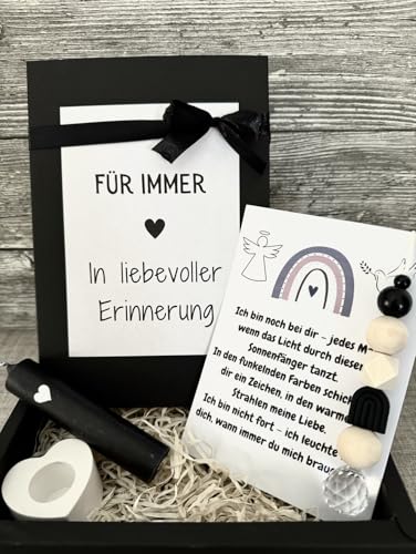 Dinala Trauergeschenk - wunderschöne Trauerbox verziert - Trost Geschenke - Trauerkerze - Sonnenfänger Andenken - Beerdigung - Andenken an Verstorbene - Trauergeschenke von Herzen von Dinala