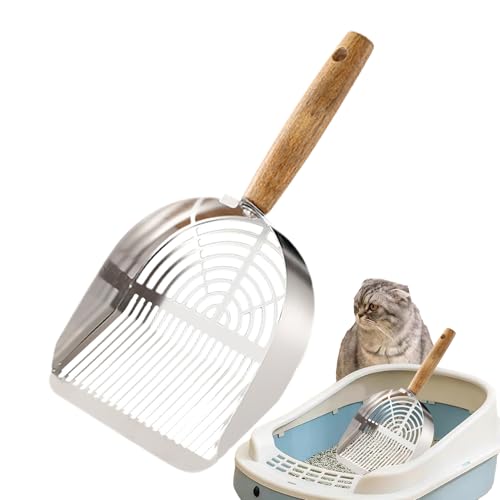 Edelstahlkatze Katzentrutze - Heavy Duty Sifting Scooper Mit Langem Ergonomischem Griff | -Sof-Entferner Von Haustierabfällen Für Klumpen Und Nicht Klumpender Müll | Langlebiges Hygienewerkzeug Fü von Dinchaakuarry