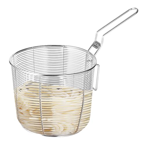 Frittierkörbe für Chipservice – Präsentation von Lebensmitteln Ferfre Basketball Set | Tischset | Topfservice Chauf du Chef | Mini-Fritteusenkorb aus Edelstahl für die Küche Verwendung von Dinchaakuarry