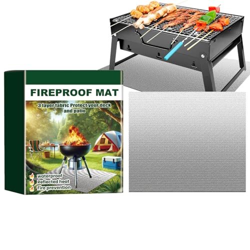 Grillmatten für den Außenbereich - Hochtemperaturbeständige Teppiche, faltbare und tragbare feuerfeste Decke für den Außenbereich, Brücke, Garten von Dinchaakuarry