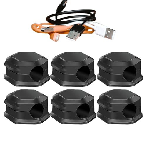 Magnetischer Kabelhalter, magnetischer Kabelorganisator - Selbstklebender Drahtgriff - Starker selbstklebender Desktop Ladegriff Clip, Satz von 6 Drahthaltern für Heimkino Magnetischer Kabelhalter, magnetischer Kabelorganisator - Selbstklebender Drahtgriff - Starker selbstklebender Desktop Ladegriff Clip, Satz von 6 Drahthaltern für Heimkino von Dinchaakuarry