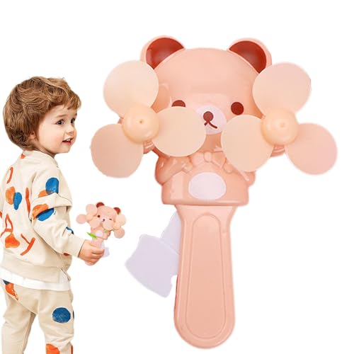 Manueller Pressventilator - Süßer Cartoon-Design Handheld-Kühlgebläse mit Doppelklingen und einfachen Druckbetrieb für Kinder | Kleines kindersicheres Sommerbrisenspielzeug für Outdoor-Reisen von Dinchaakuarry
