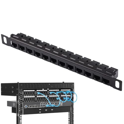 Netzwerk-Patchpanel mit 12 Anschlüssen, Netzwerk-Verkabelungsständer, ungeschirmtes Cat5e/Cat6-Kabelverdrahtungsgestell für Kabelmanagement, Draht-Organizer-Ständer von Dinchaakuarry