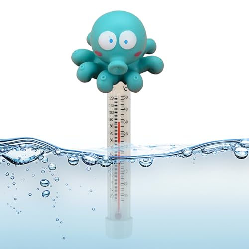 Pooltemperaturanzeige - Teichthermometer mit Seil, süßes schwimmendes Tiermesser | Wassertemperaturleser für Spa Hot Spring Duschsee Home Fish Tank Pool Accessoire Innen im Freien Familiennutzung von Dinchaakuarry