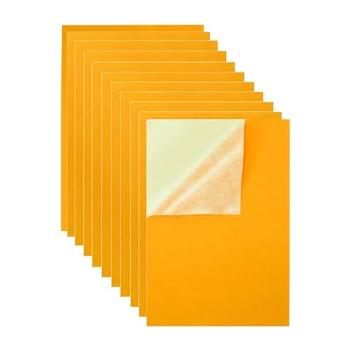 Stick On Felt - Sheets | 10 Stück selbstklebende Stoffe in A4-Größe | weicher Service zum Basteln, Heimdekoration, Schulprojekte und Scrapbooking von Dinchaakuarry