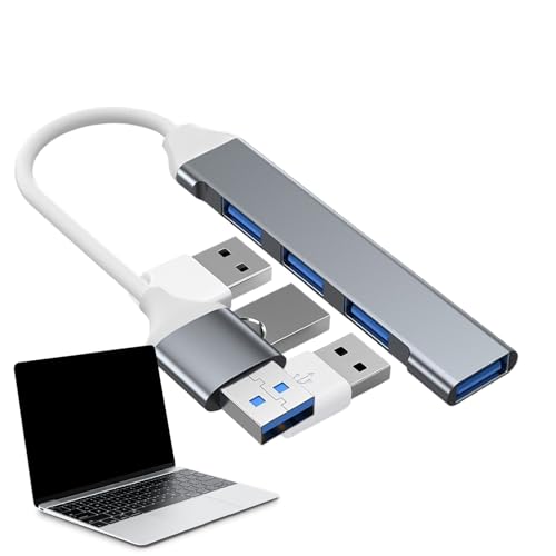 USB-Hub – Mehrzweck-Datensplitter mit 4 Ports, tragbarer USB-Expander für PC für Laptop Desktop | kompatibel mit Flash Drive Tastatur für Tastatur Konsole für Konfiguration von W von Dinchaakuarry