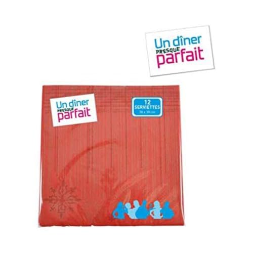 Diner PRESQUE Parfait 12 Stück Servietten Effekt Stoff 40 x 40 cm rot von Diner Presque Parfait