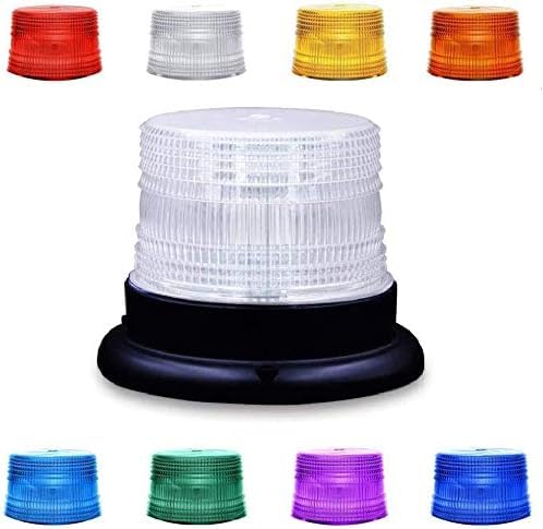 Dinfu LED Rundumleuchte mit Fernsteuerung Einstellbar 8 Farben Blitzlicht 12v- 24v Warnleuchte Magnet IP67 Wasserdicht für Auto Träger LKW Traktor Partei PKW von Dinfu