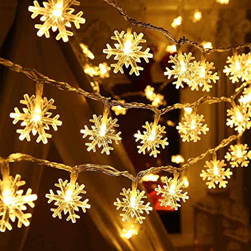 Ding Yongliang Weihnachten Schneeflocke Lichterketten,6 m 40 LED-Schneeflocken-Lichterkette, für Zuhause von Ding Yongliang