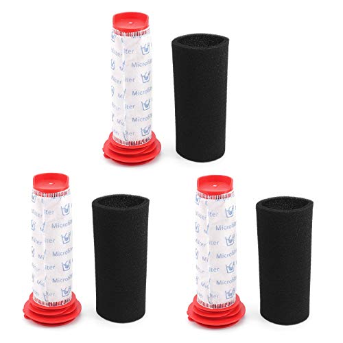 DingGreat 3 Stück Stick Filter und 3 Stück Schaumstoff Filter für Bosch BCH6ZOOO Zoo’o ProAnimal und Bosch Athlet Staubsauger BCH6L2560, Ersetzen Sie # 00754176, 00754175 von DingGreat