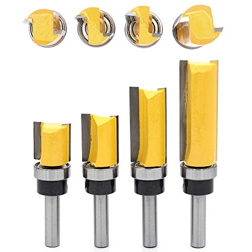 DingGreat 4 teilig 8 mm Schaft Bündigfräser, Nutfräser Holzschneider Professional Zubehör, Holz Fräser Router Bit Oberfräser DingGreat 4 teilig 8 mm Schaft Bündigfräser, Nutfräser Holzschneider Professional Zubehör, Holz Fräser Router Bit Oberfräser von DingGreat