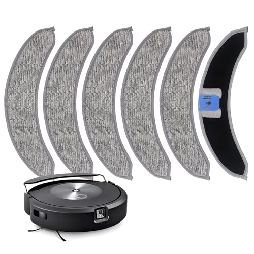 DingGreat 6 Stück Ersatz-Mopp-Pads für iRobot Roomba Combo j7+ Roboter-Staubsauger - Hochwertige wiederverwendbare Mikrofaser-Wischpads als Zubehör-Set von DingGreat