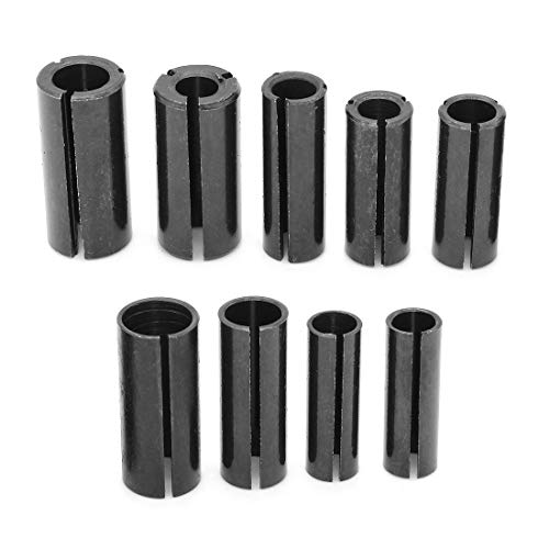 DingGreat 9 Stück Fräser Chuck Collet Adapter Spannzangenadapter Holzbearbeitung Router Bit Chuck Spannzange Adapter Split Bushing Fräser Halter DingGreat 9 Stück Fräser Chuck Collet Adapter Spannzangenadapter Holzbearbeitung Router Bit Chuck Spannzange Adapter Split Bushing Fräser Halter von DingGreat