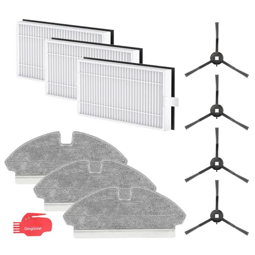 DingGreat Ersatzteile für Dreame Mova M1 Saug- und Wischroboter, Staubsauger roboter zubehör für Dreame Mova M1 (Filter/Seitenwischer/Mop-10pcs) von DingGreat