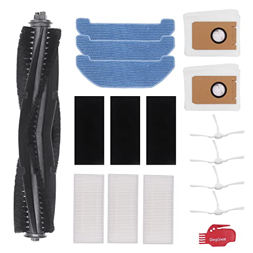 DingGreat Zubehör für Neabot Q11 Roboterstaubsauger, 1 Hauptbürste + 4 Seitenbürste + 2 Staubbeutel + 3 HEPA Filters+ 3 Mikrofasermopptuch + 1 Reinigungsbürste von DingGreat