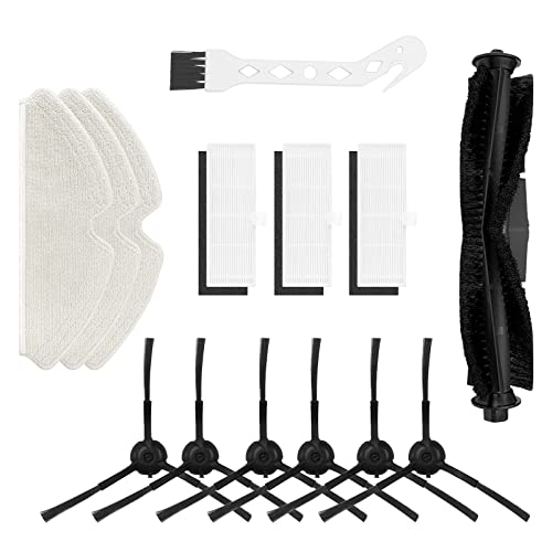 Ersatzteile für Staubsauger HONITURE Q6 Wischtuch Bürstenfilter Zubehörset für Saugroboter Q6 Zubehörteile 1 Hauptbürste 6 Seitenbürsten 3 HEPA-Filter 3 Wischmopp von DingGreat
