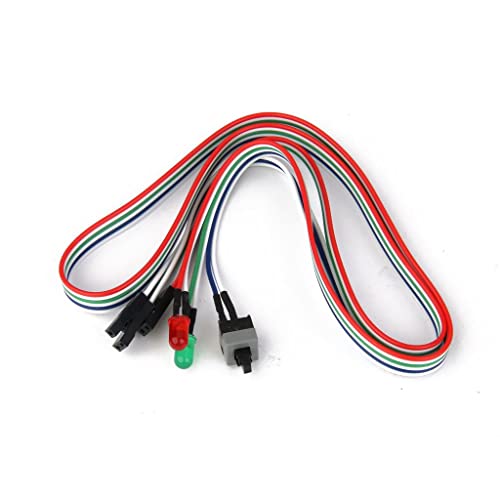 ATX PC-Netzteil-Rücksetzschalterkabel mit 2 LED-Leuchten - ATX Computergehäuse-Netzschalterleitung für Motherboard von DingMall