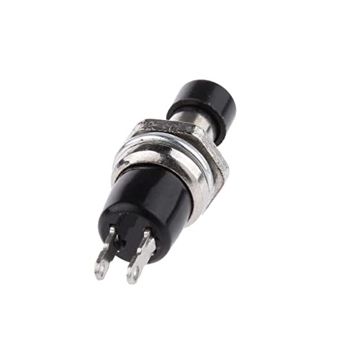 PBS-110 Mini-Taster-Schalter (Schwarz), Packung mit 10 - Metallmaterial, 25x10mm von DingMall