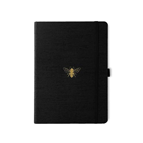 Dingbats - Pro Blanko Großes Notizbuch, Schwarze Biene, B5 - Hardcover Notizbuch - Pu Leder - 160gsm Tintenfestes Papier von Dingbats* Notebooks